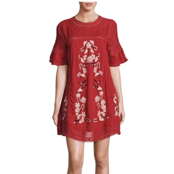 Free People Perfectly Victorian Embroidered Mini Dress | Size Medium - Picture 2 of 14